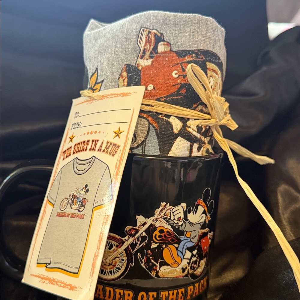Vintage SET- RARE 2005 Disney Gray Mickey Mouse Short Sleeve Tee & Mug BNWT!